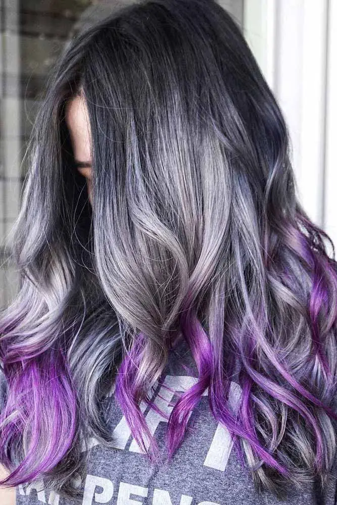 Purple-Grey Balayage shade