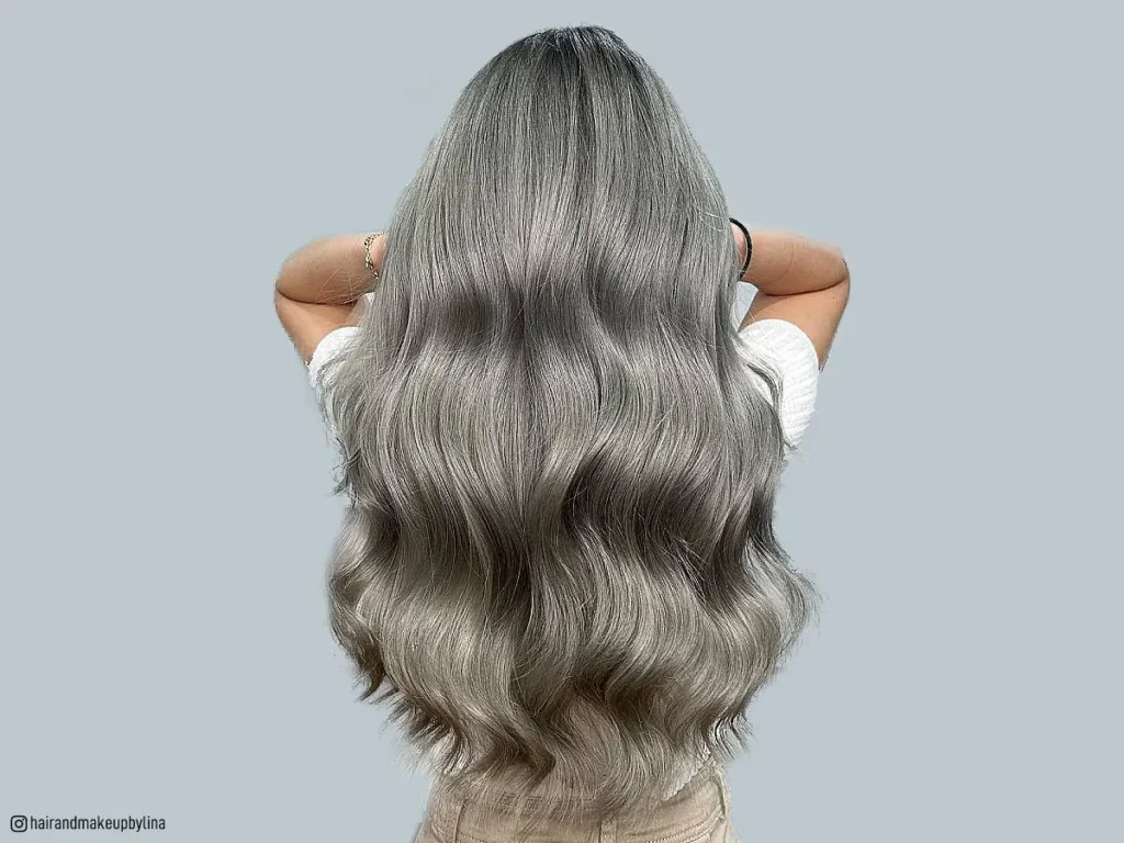 Glamorous Silver Waves shade hair