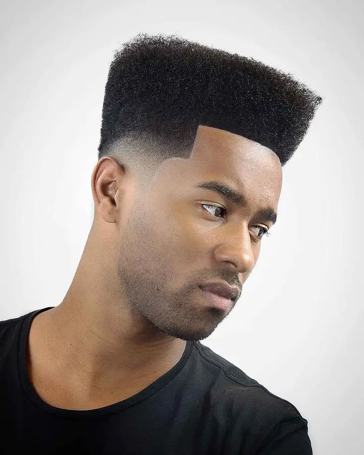 Curly Flat-Top Fade