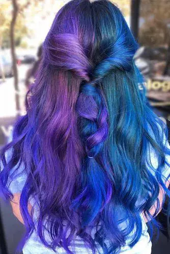  Metallic Blue and Violet Hair