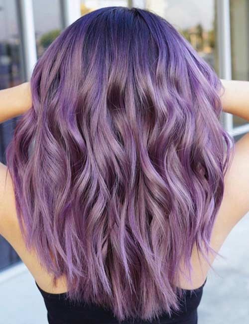 Smoky Blue and Violet Ombre Hair