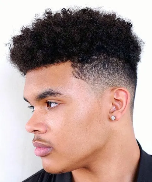 Curly Flat-Top Fade