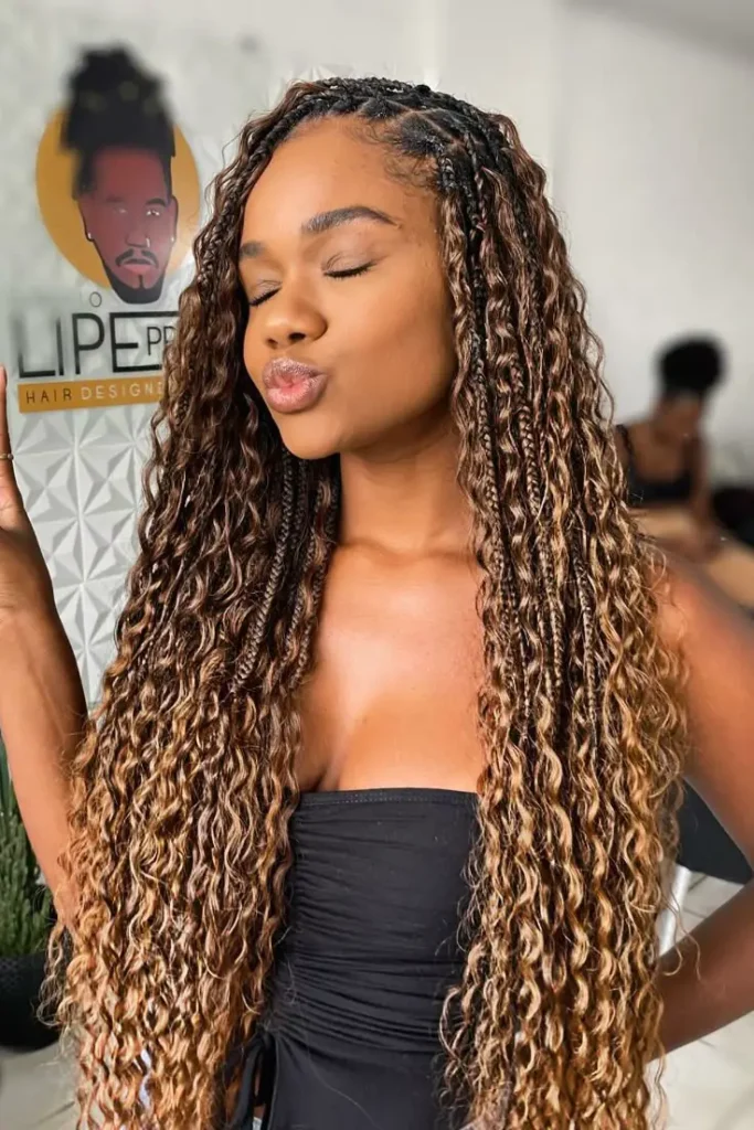 Dreamy Curly Braid for Mahogany Brown Locks