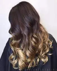  Polished Brown Curls with Ombre