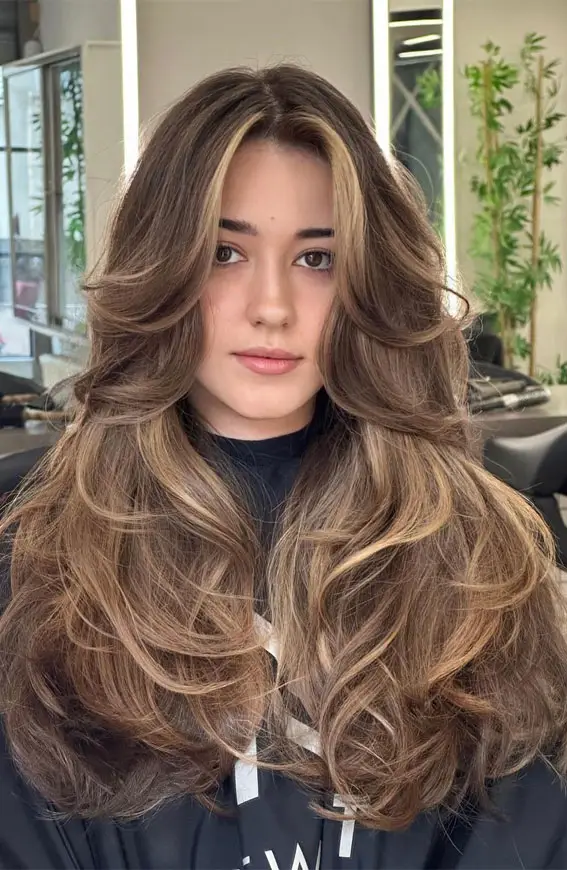 Butterfly Haircut with Highlights