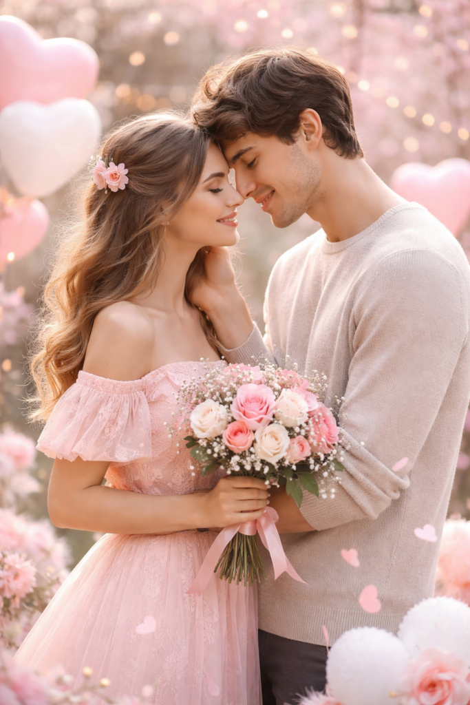 Soft Pastel Romantic Couple Look