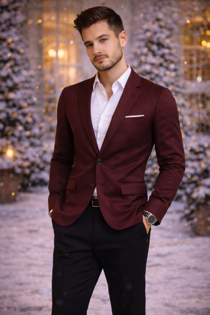 Burgundy Blazer outfit